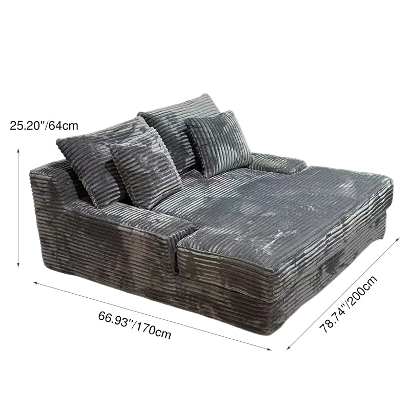 Modern Corduroy Sofa Bed - Frameless Modular Floor Couch With High Resilience Foam For Living Room & Bedroom