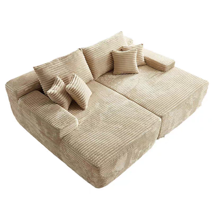 Modern Corduroy Sofa Bed - Frameless Modular Floor Couch With High Resilience Foam For Living Room & Bedroom