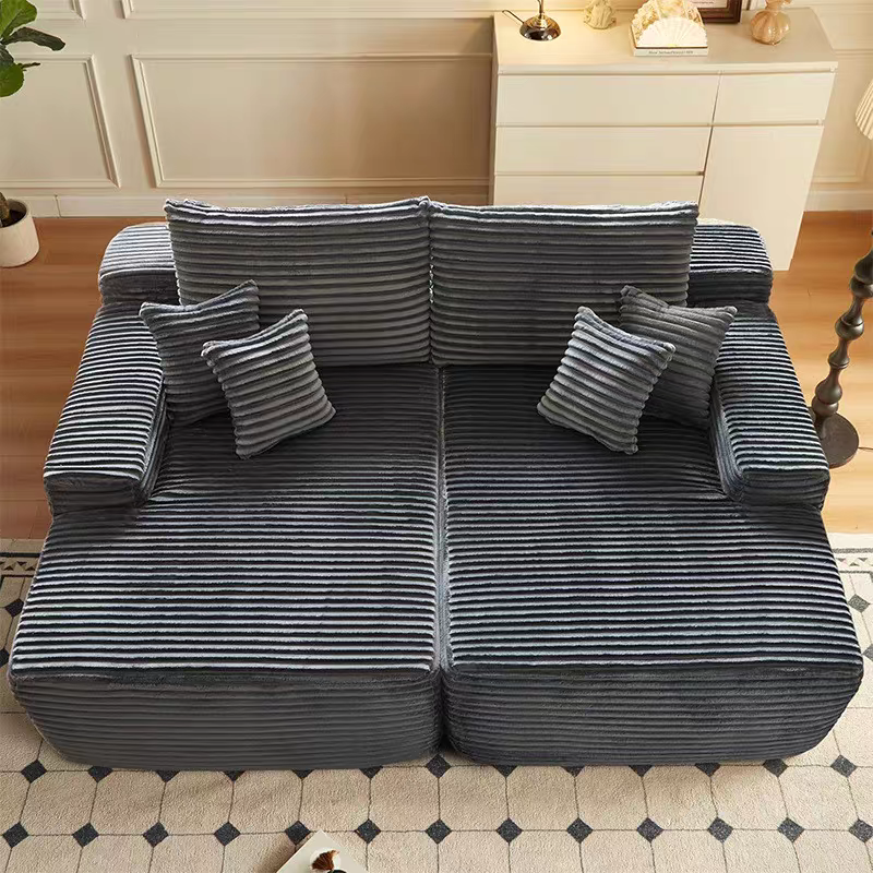 Modern Corduroy Sofa Bed - Frameless Modular Floor Couch With High Resilience Foam For Living Room & Bedroom