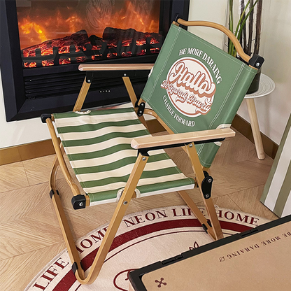 Contemporary Creative Oxford Fabric Carbon Steel Portable Foldable Camping Chair With Backrest & Armrests For Outdoor