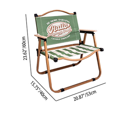 Contemporary Creative Oxford Fabric Carbon Steel Portable Foldable Camping Chair With Backrest & Armrests For Outdoor