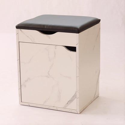 Modern Minimalist Faux Leather Particle Board Rectangular Shoe Bench With 2/3-Tier Storage With Seating For Entryway