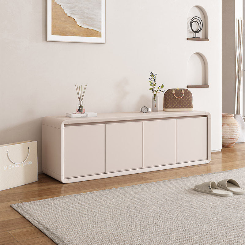 Modern Luxury Aluminum Alloy Rounded Rectangular Shoe Bench With 3-Tier Storage For Entryway
