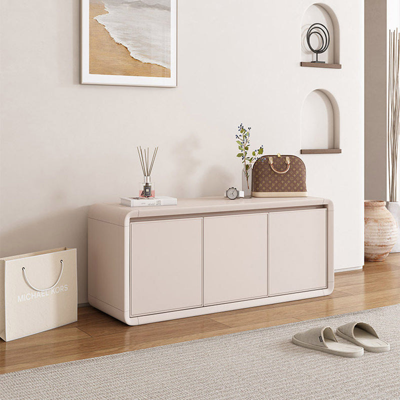 Modern Luxury Aluminum Alloy Rounded Rectangular Shoe Bench With 3-Tier Storage For Entryway