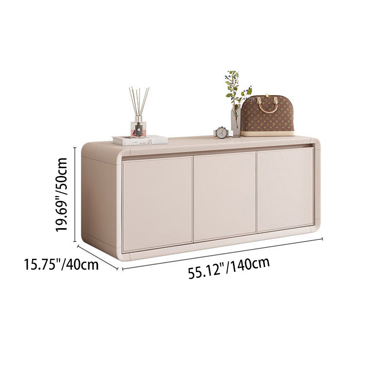 Modern Luxury Aluminum Alloy Rounded Rectangular Shoe Bench With 3-Tier Storage For Entryway