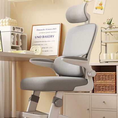 Modern Minimalist PP Mesh Fabric Rounded Ergonomic Desk Chair With Adjustable Armrests Height Adjustment & Headrest For Home Office