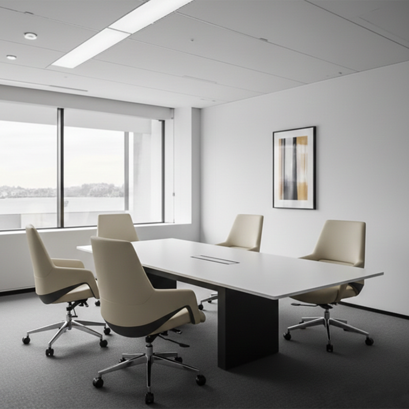 Contemporary Nordic Mid-Back Leather Plywood Metal Office Chair - Ergonomic Executive Desk Chair With Adjustable Height, Swivel Wheels & Reclining Function