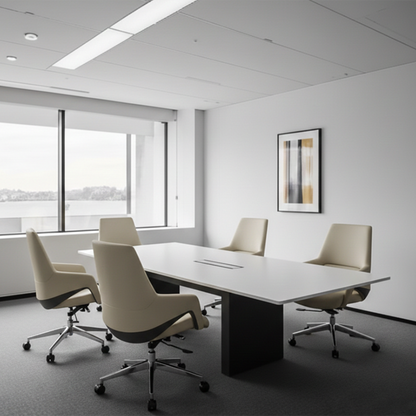 Contemporary Nordic Mid-Back Leather Plywood Metal Office Chair - Ergonomic Executive Desk Chair With Adjustable Height, Swivel Wheels & Reclining Function
