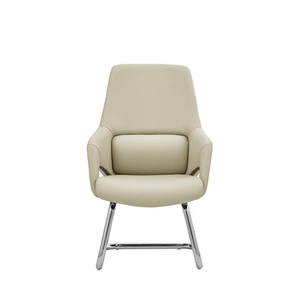 Modern Minimalist Cantilever Plywood Metal Office Chair - Ergonomic Mid-Back Leather Guest Chair For Office & Reception
