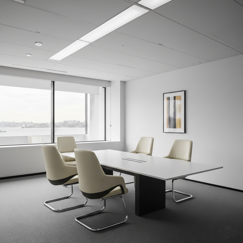 Modern Minimalist Cantilever Plywood Metal Office Chair - Ergonomic Mid-Back Leather Guest Chair For Office & Reception