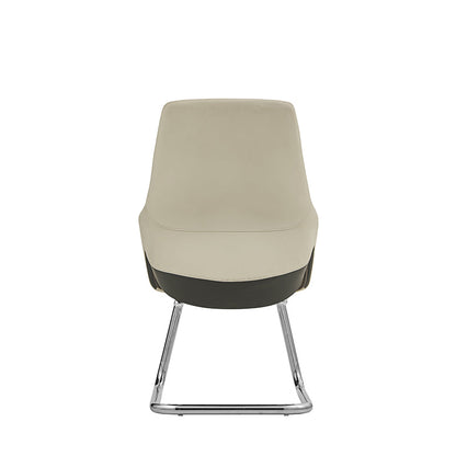 Modern Minimalist Cantilever Plywood Metal Office Chair - Ergonomic Mid-Back Leather Guest Chair For Office & Reception