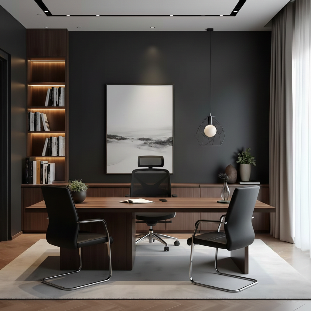 Modern Minimalist Leather Plywood Metal Conference Chair Ergonomic Guest Desk Chair Sled Base Executive Meeting Chair For Office Reception Set Of 4