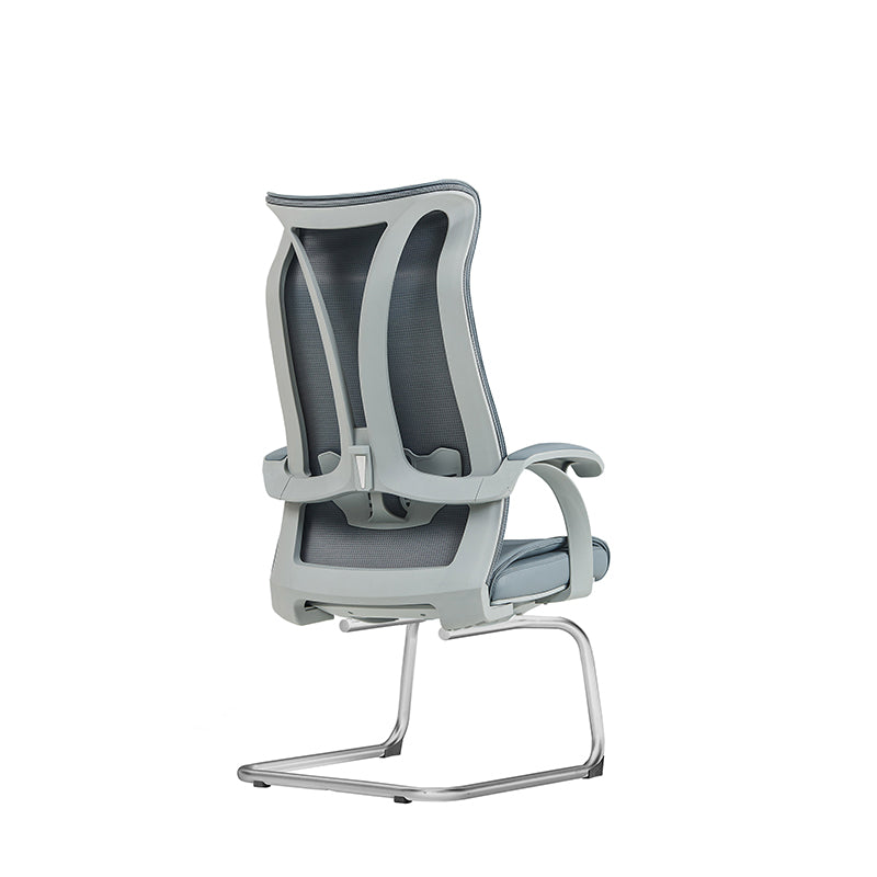 Modern Minimalist Ergonomic Leather Plywood Metal Office Chair Executive Gaming Desk Chair With Headrest Lumbar Support Cantilever Base For Home Office Set Of 2