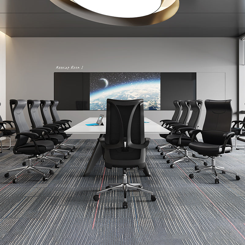 Modern Ergonomic High Back Leather Plywood & Metal Office Chair Executive Swivel Desk Chair With Headrest Lumbar Support Adjustable Rolling Computer Chair
