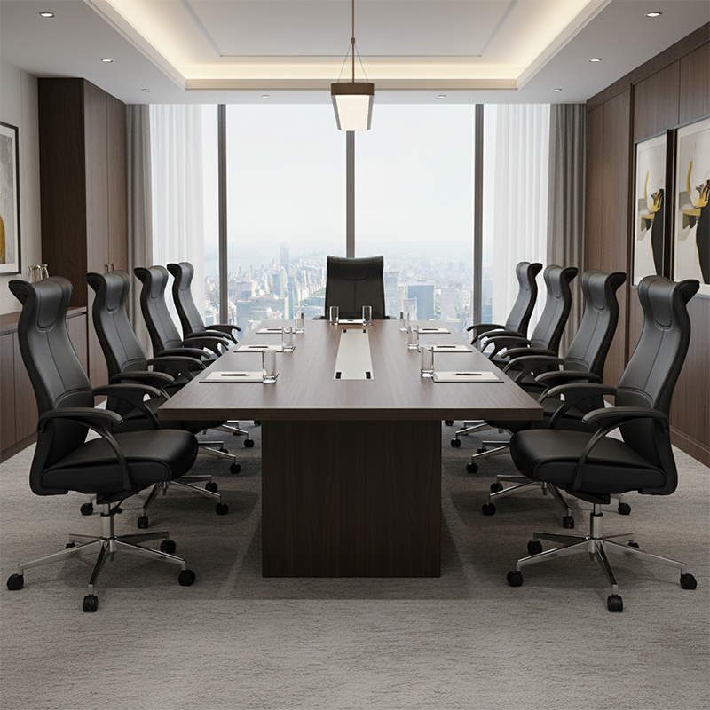 Modern Ergonomic High Back Leather Plywood & Metal Office Chair Executive Swivel Desk Chair With Headrest Lumbar Support Adjustable Rolling Computer Chair