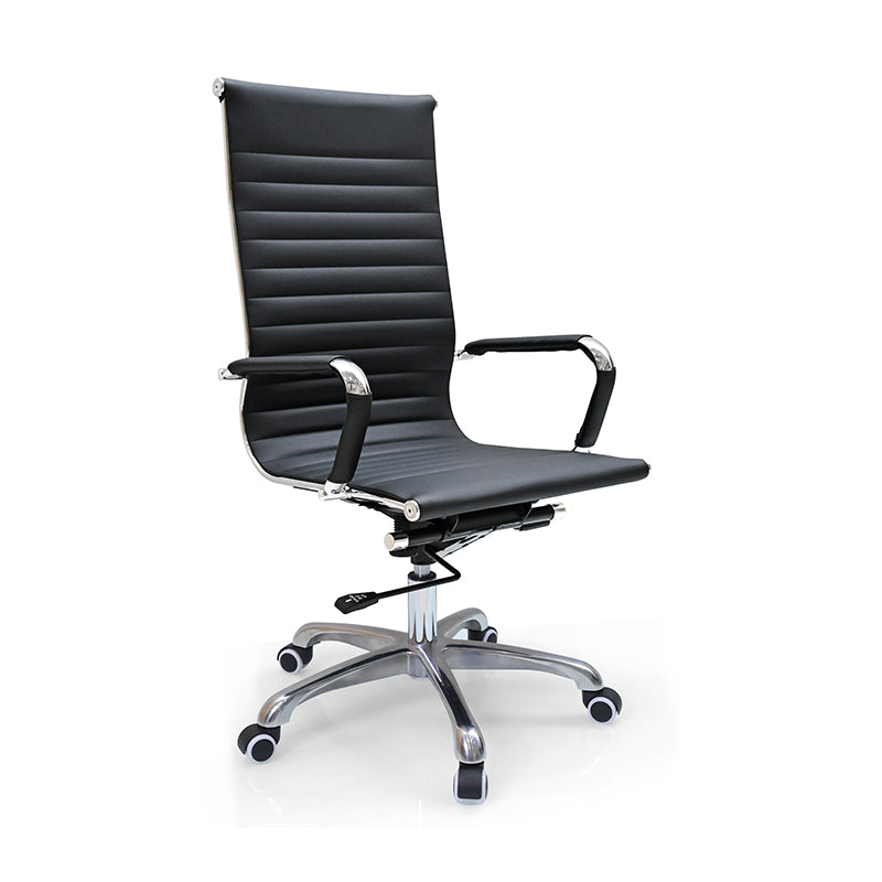 Modern Ergonomic High Back Leather Aluminum Alloy Oxford Fabric Office Chair Adjustable Swivel Executive Desk Chair With Lumbar Support Reclining Function For Home Office