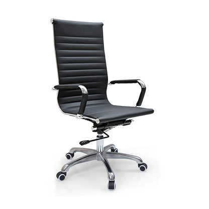 Modern Ergonomic High Back Leather Aluminum Alloy Oxford Fabric Office Chair Adjustable Swivel Executive Desk Chair With Lumbar Support Reclining Function For Home Office