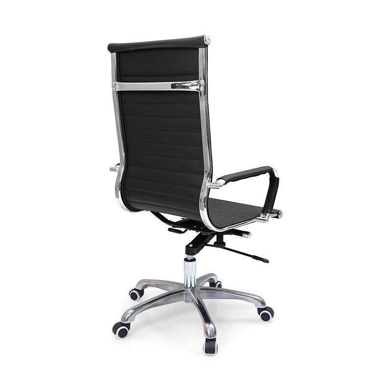 Modern Ergonomic High Back Leather Aluminum Alloy Oxford Fabric Office Chair Adjustable Swivel Executive Desk Chair With Lumbar Support Reclining Function For Home Office