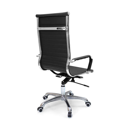 Modern Ergonomic High Back Leather Aluminum Alloy Oxford Fabric Office Chair Adjustable Swivel Executive Desk Chair With Lumbar Support Reclining Function For Home Office