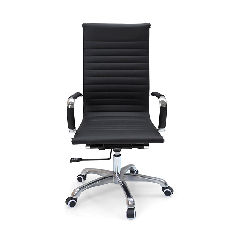 Modern Ergonomic High Back Leather Aluminum Alloy Oxford Fabric Office Chair Adjustable Swivel Executive Desk Chair With Lumbar Support Reclining Function For Home Office