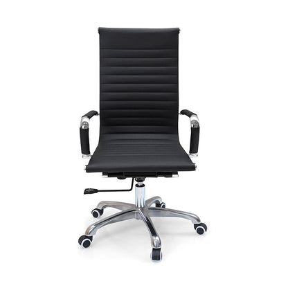 Modern Ergonomic High Back Leather Aluminum Alloy Oxford Fabric Office Chair Adjustable Swivel Executive Desk Chair With Lumbar Support Reclining Function For Home Office