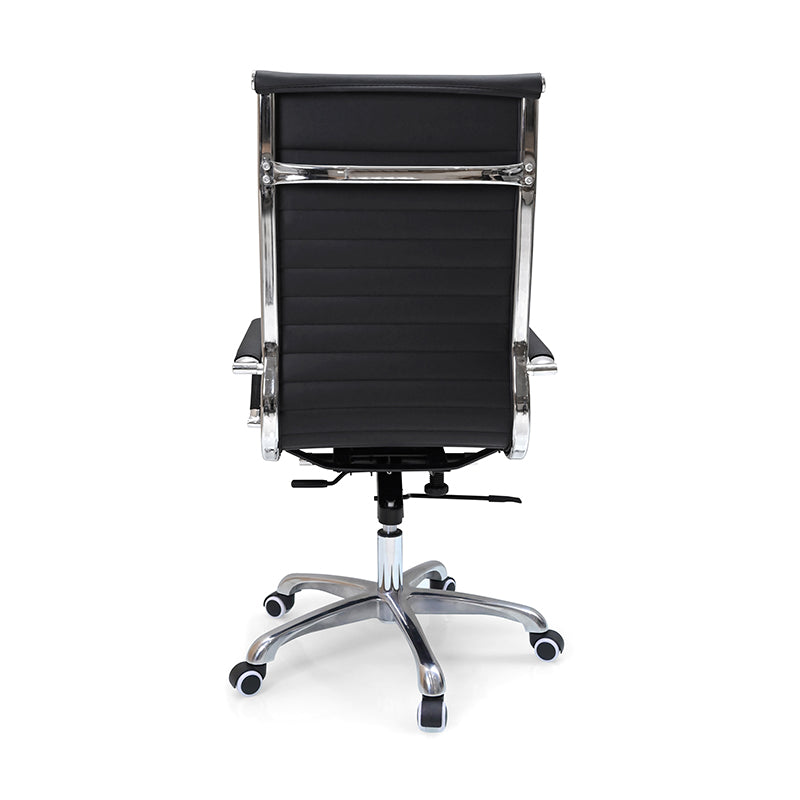 Modern Ergonomic High Back Leather Aluminum Alloy Oxford Fabric Office Chair Adjustable Swivel Executive Desk Chair With Lumbar Support Reclining Function For Home Office