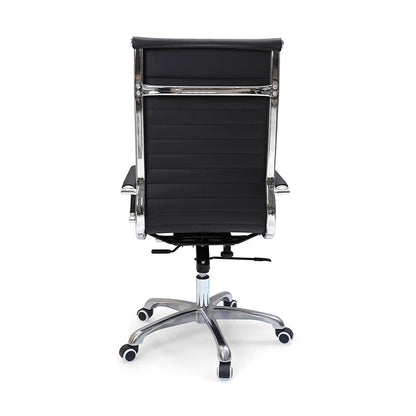 Modern Ergonomic High Back Leather Aluminum Alloy Oxford Fabric Office Chair Adjustable Swivel Executive Desk Chair With Lumbar Support Reclining Function For Home Office