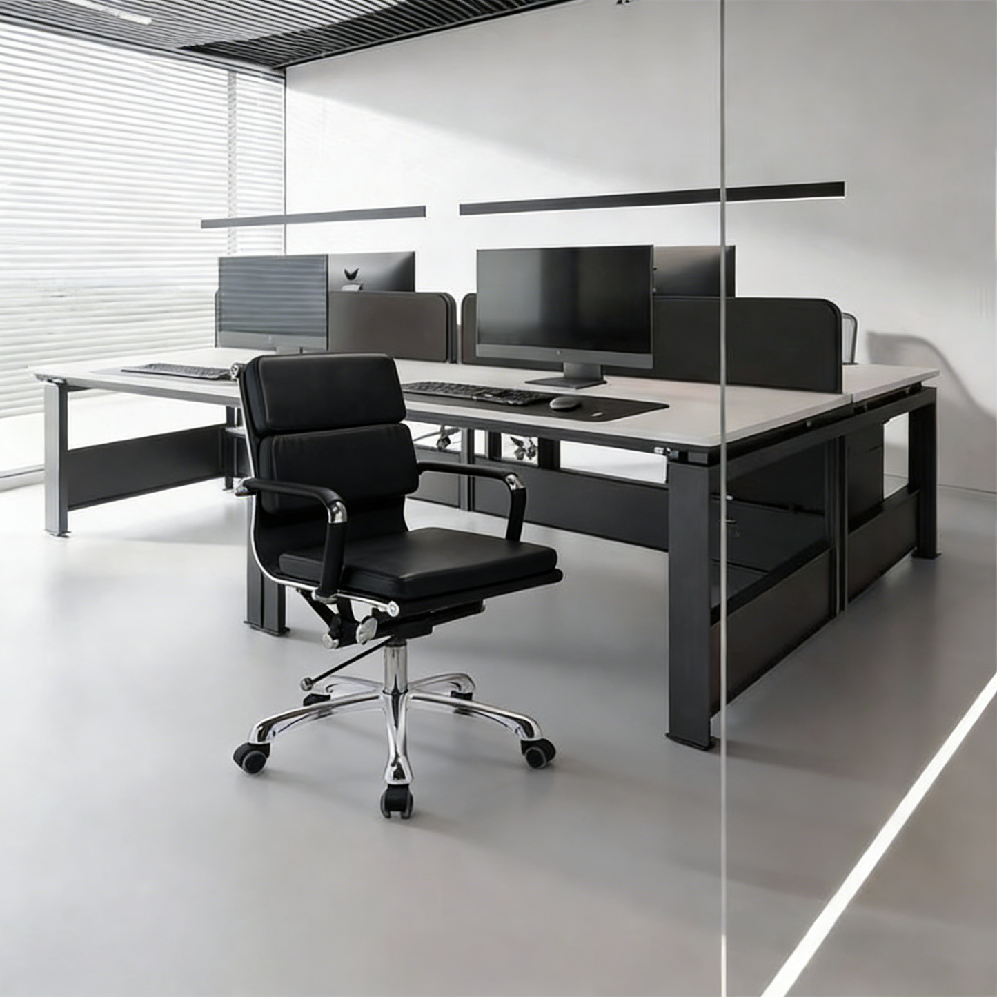 Modern Low-Back Ergonomic Office Chair - Adjustable Swivel Aluminum Alloy Leather Desk Chair With Wheels For Home & Office Use