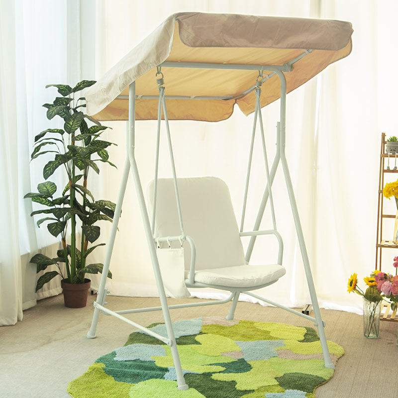Modern Minimalist Stainless Steel Iron PVC Fabric Triangle Frame Swing Chair Waterproof Hanging Rocking Chair For Outdoor