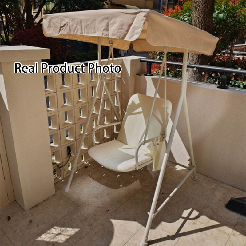 Modern Minimalist Stainless Steel Iron PVC Fabric Triangle Frame Swing Chair Waterproof Hanging Rocking Chair For Outdoor