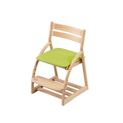 Modern Minimalist Solid Beech Wood Kids Study Chair - Adjustable Height Ergonomic Learning Chair With Footrest & Hidden Gravity Wheels