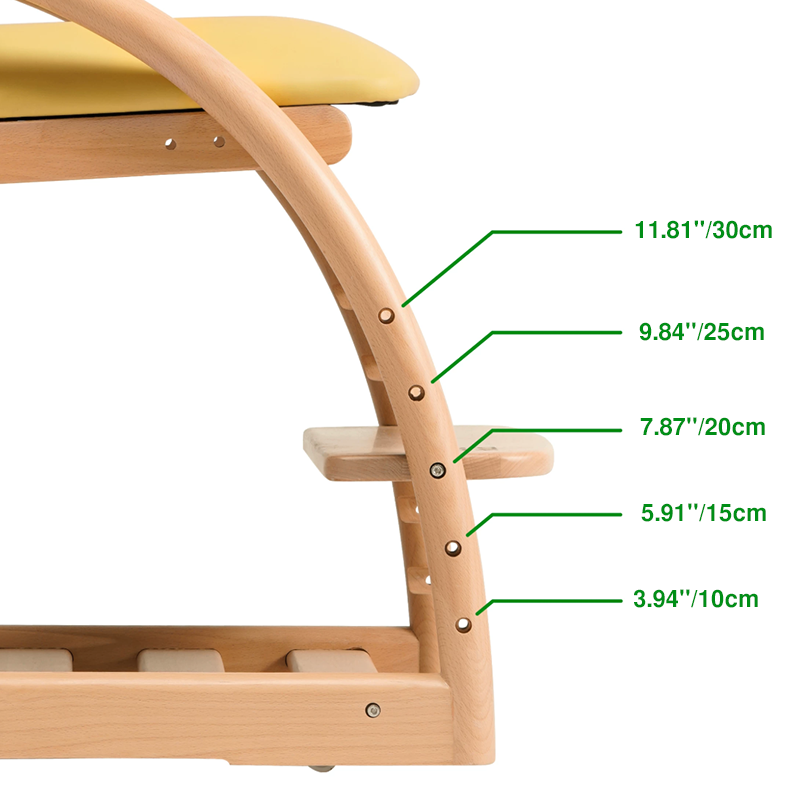 Modern Minimalist Solid Beech Wood Kids Study Chair - Adjustable Height Ergonomic Learning Chair With Footrest & Hidden Gravity Wheels