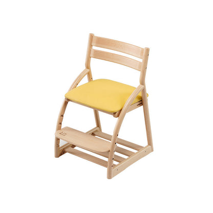 Modern Minimalist Solid Beech Wood Kids Study Chair - Adjustable Height Ergonomic Learning Chair With Footrest & Hidden Gravity Wheels