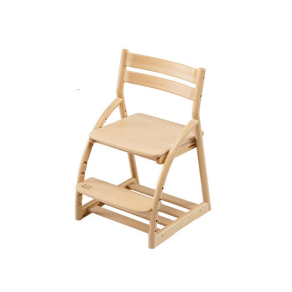Modern Minimalist Solid Beech Wood Kids Study Chair - Adjustable Height Ergonomic Learning Chair With Footrest & Hidden Gravity Wheels