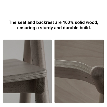 Modern Minimalist Solid Beech Wood Kids Study Chair - Adjustable Height Ergonomic Learning Chair With Footrest & Hidden Gravity Wheels