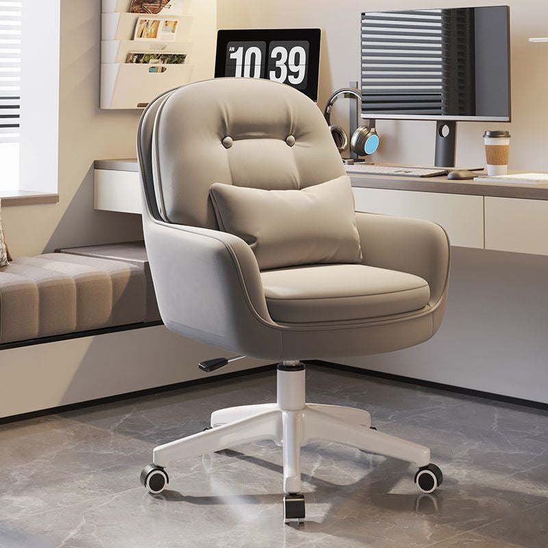 Modern Minimalist Ergonomic Nylon Synthetic Fabric Height Adjustable Movable Rotatable Desk Chair With Backrest Armrest For Home Office