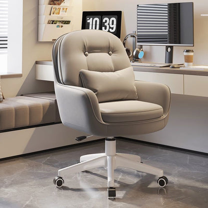 Modern Minimalist Ergonomic Nylon Synthetic Fabric Height Adjustable Movable Rotatable Desk Chair With Backrest Armrest For Home Office