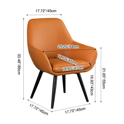 Modern Minimalist Wrap-Style Plywood Iron Velvet PU Leather Dining Chair With Backrest For Dining Room