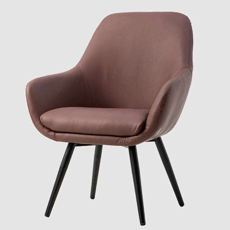 Modern Minimalist Wrap-Style Plywood Iron Velvet PU Leather Dining Chair With Backrest For Dining Room