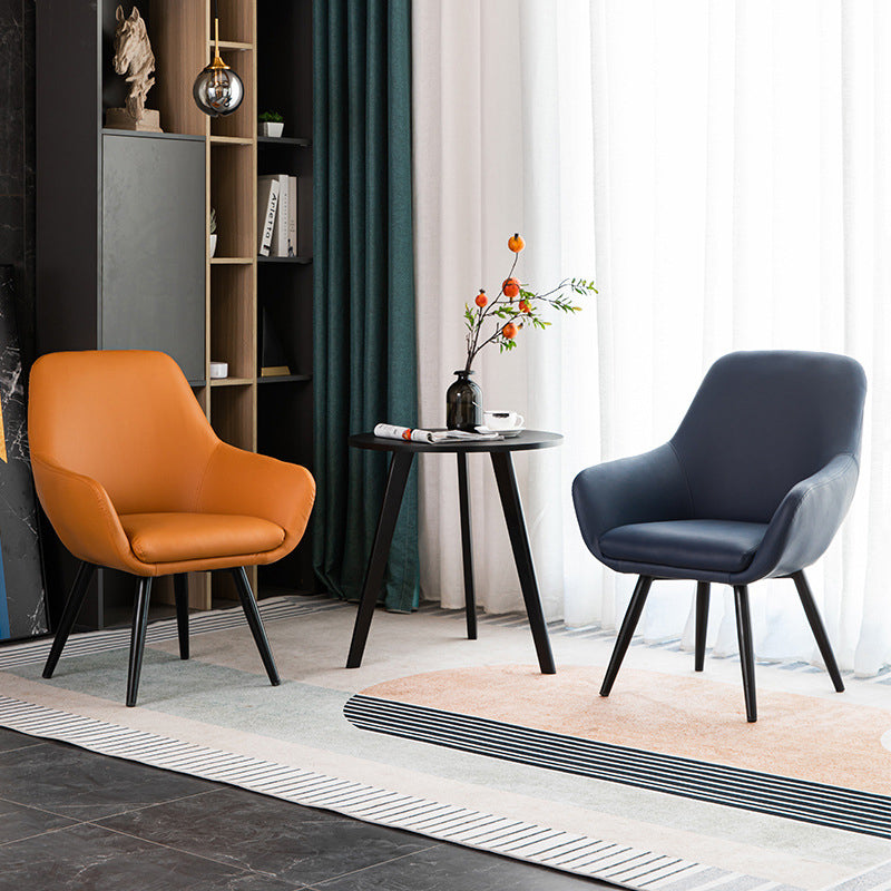Modern Minimalist Wrap-Style Plywood Iron Velvet PU Leather Dining Chair With Backrest For Dining Room