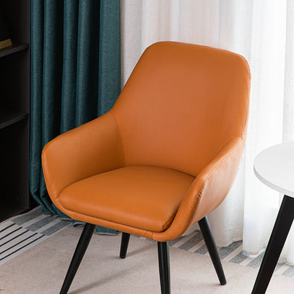 Modern Minimalist Wrap-Style Plywood Iron Velvet PU Leather Dining Chair With Backrest For Dining Room