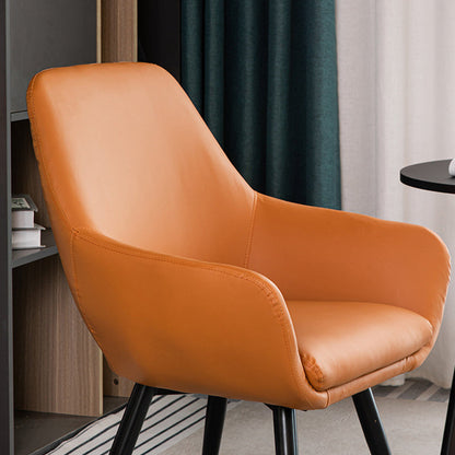 Modern Minimalist Wrap-Style Plywood Iron Velvet PU Leather Dining Chair With Backrest For Dining Room
