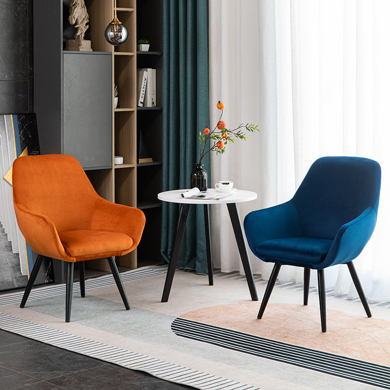 Modern Minimalist Wrap-Style Plywood Iron Velvet PU Leather Dining Chair With Backrest For Dining Room
