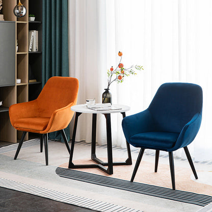 Modern Minimalist Wrap-Style Plywood Iron Velvet PU Leather Dining Chair With Backrest For Dining Room