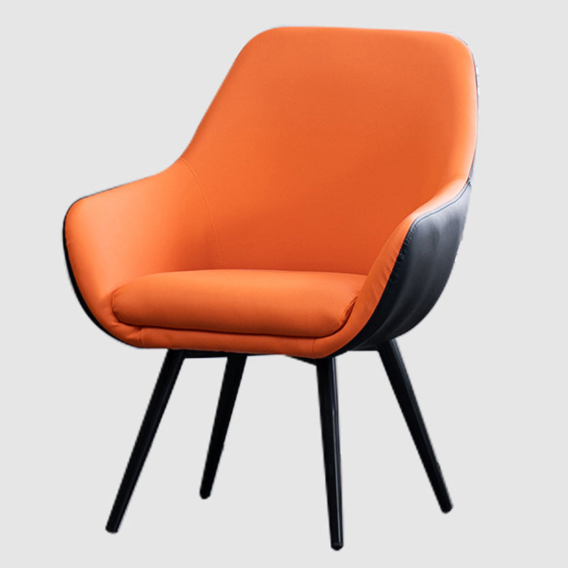 Modern Minimalist Wrap-Style Plywood Iron Velvet PU Leather Dining Chair With Backrest For Dining Room