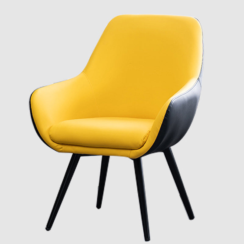 Modern Minimalist Wrap-Style Plywood Iron Velvet PU Leather Dining Chair With Backrest For Dining Room