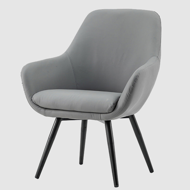 Modern Minimalist Wrap-Style Plywood Iron Velvet PU Leather Dining Chair With Backrest For Dining Room