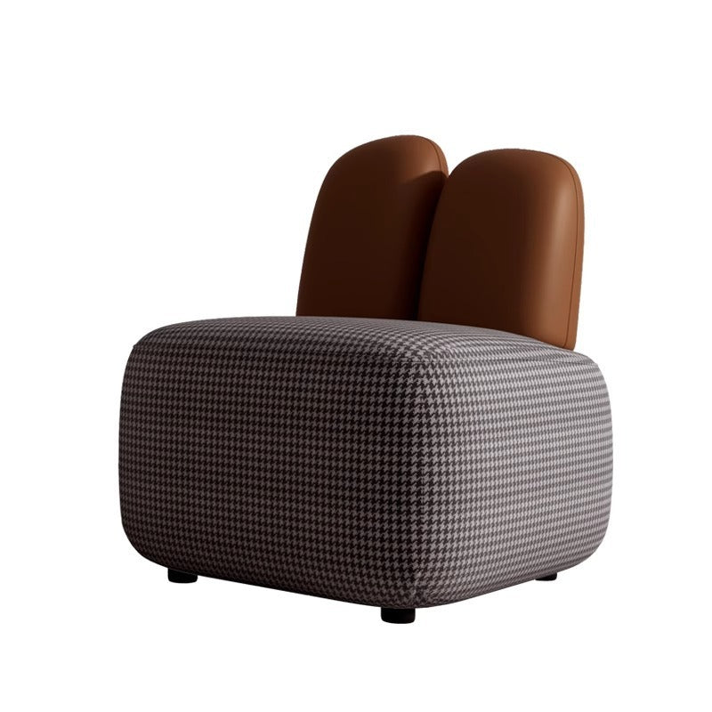 Contemporary Creative Rabbit Ear Design Solid Wood Tech Leather Cloth Accent Chair With Backrest For Living Room