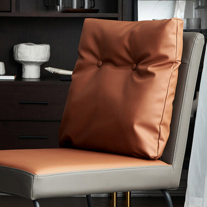 Contemporary Nordic Square Microfiber Leather Carbon Steel Dining Chair With Backrest For Dining Room