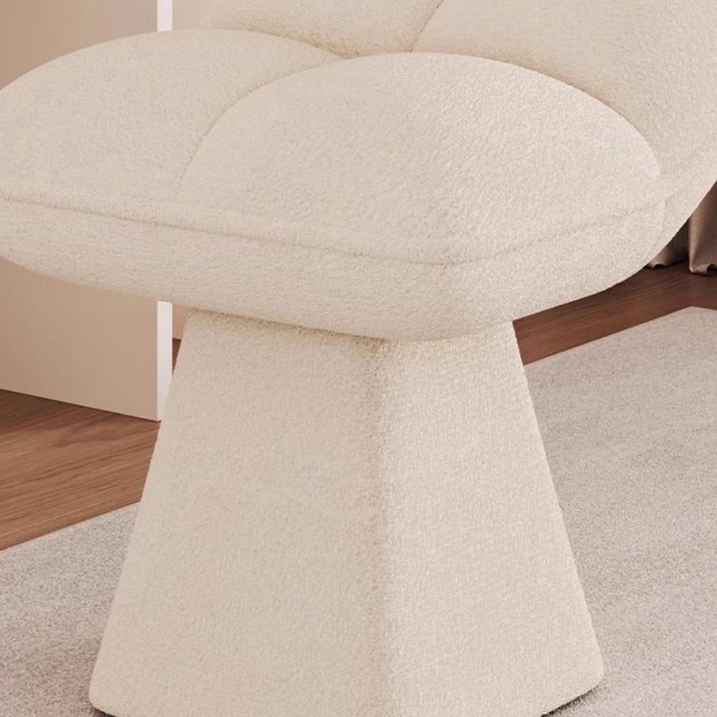 Contemporary Nordic Four-Leaf Clover Shape Chenille Plywood Rotatable Vanity Stool Backless For Bedroom